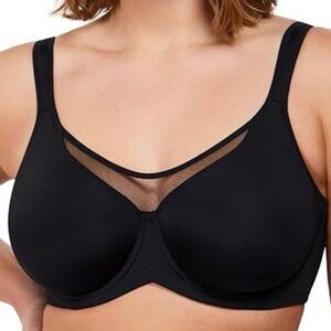HSIA Minimizer Underwire Bra Women’s US Size 34H Black Full Coverage Mesh Trim